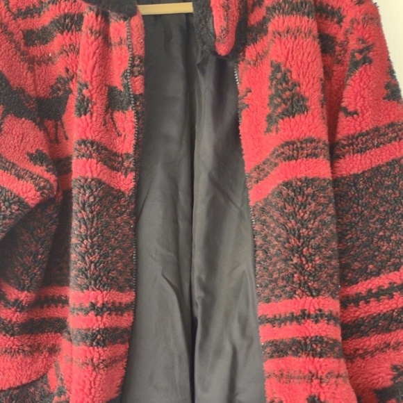 LANE BRYANT Woman’s Plus 22-24 Classic Red/Black Fleece/Lightweight Jacket. - Picture 4 of 5